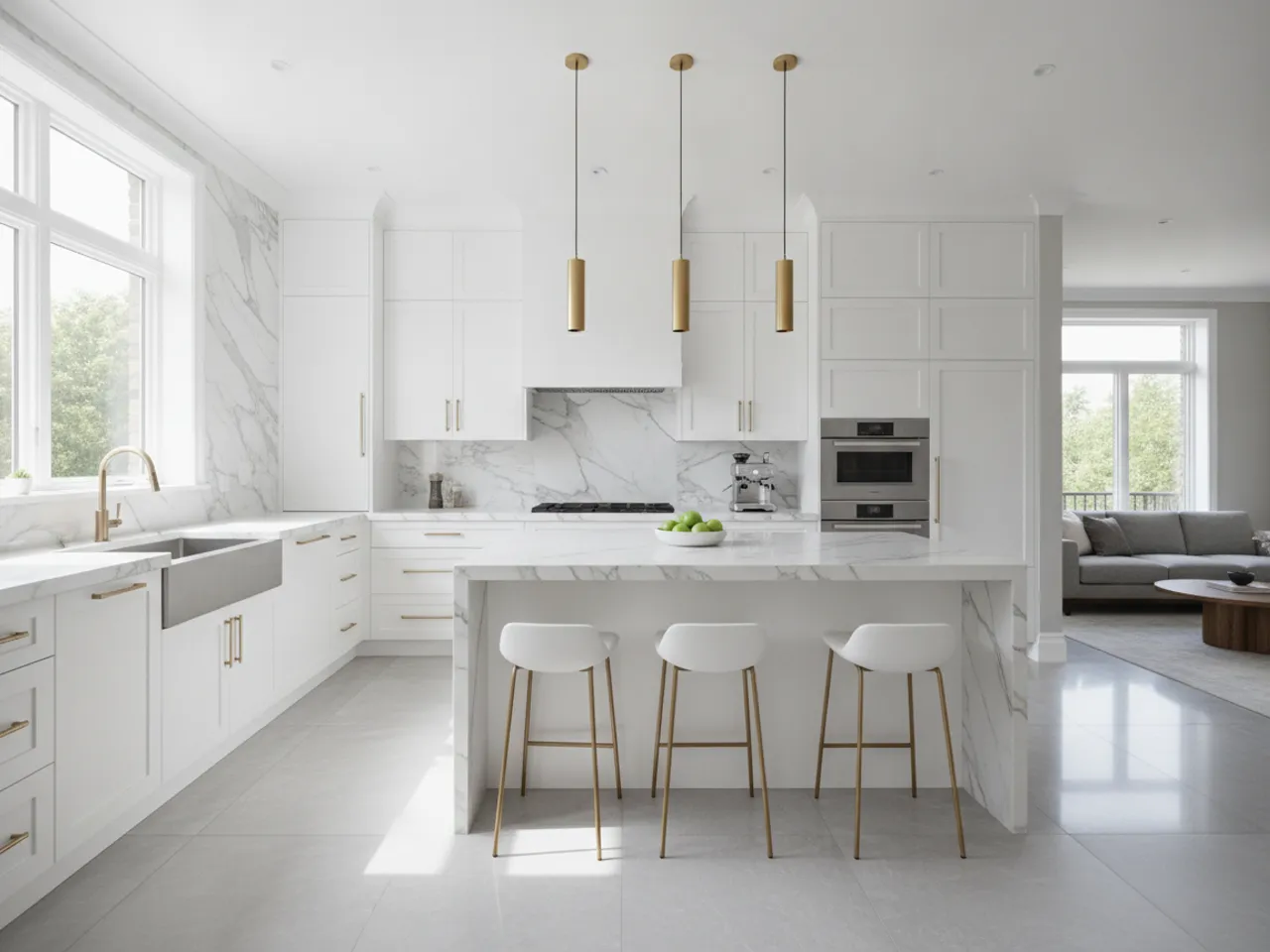 Modern White & Gold Kitchen — Modern Luxury kitchen remodel — after