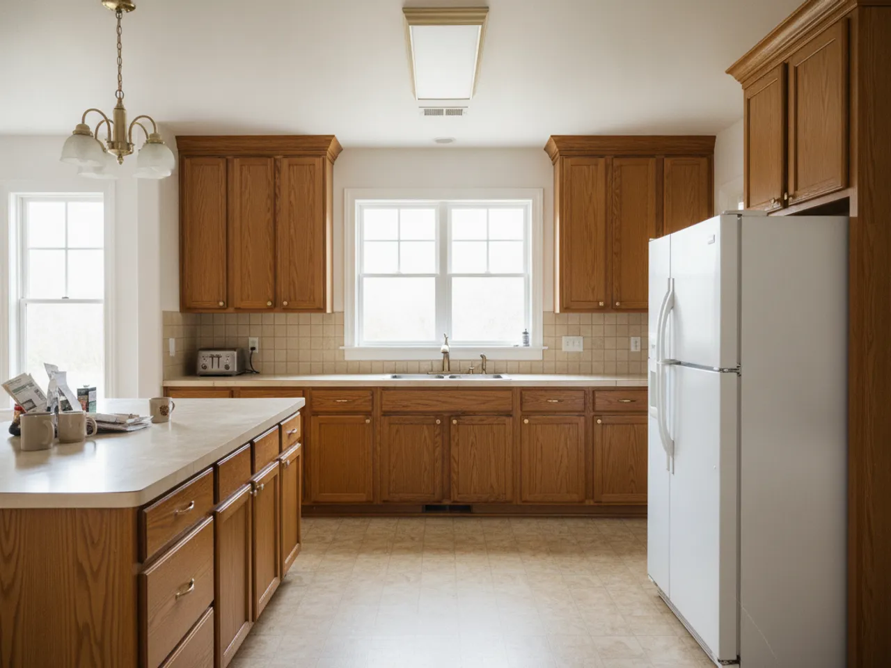 Two-Tone Navy & White Kitchen — Transitional kitchen remodel — before