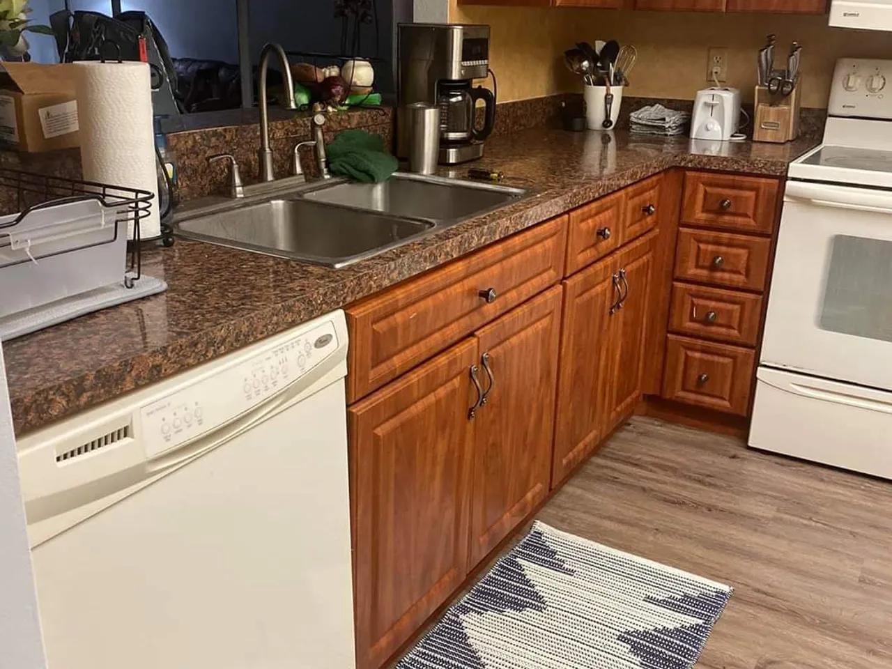 White Shaker Farmhouse Kitchen — Modern Farmhouse kitchen remodel — before