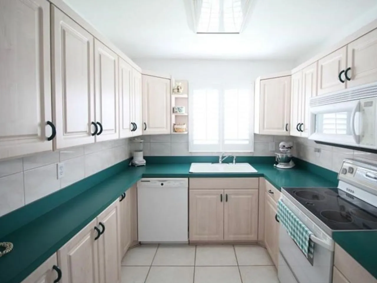 U-Shaped White Shaker Kitchen — Transitional kitchen remodel — before
