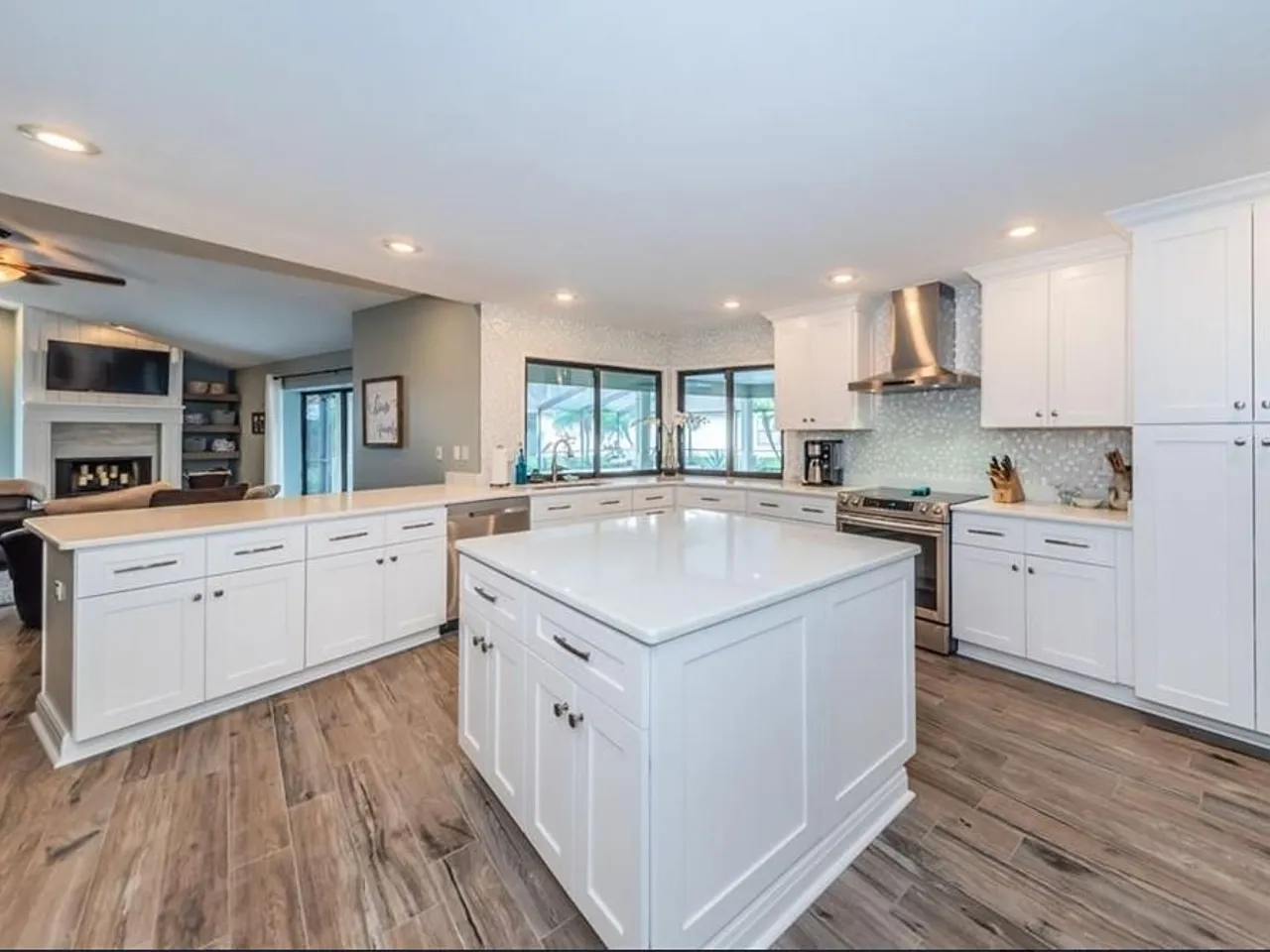 Open-Concept Island Kitchen — Coastal Transitional kitchen remodel — after