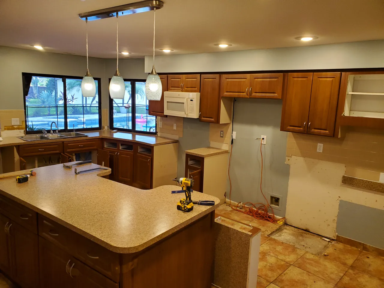 Open-Concept Island Kitchen — Coastal Transitional kitchen remodel — before